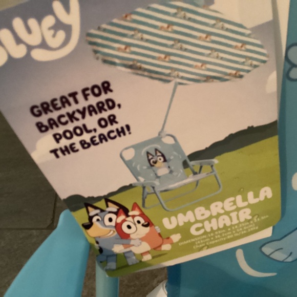 New Bluey Children’s Beach Chair and Umbrella - Picture 2 of 5